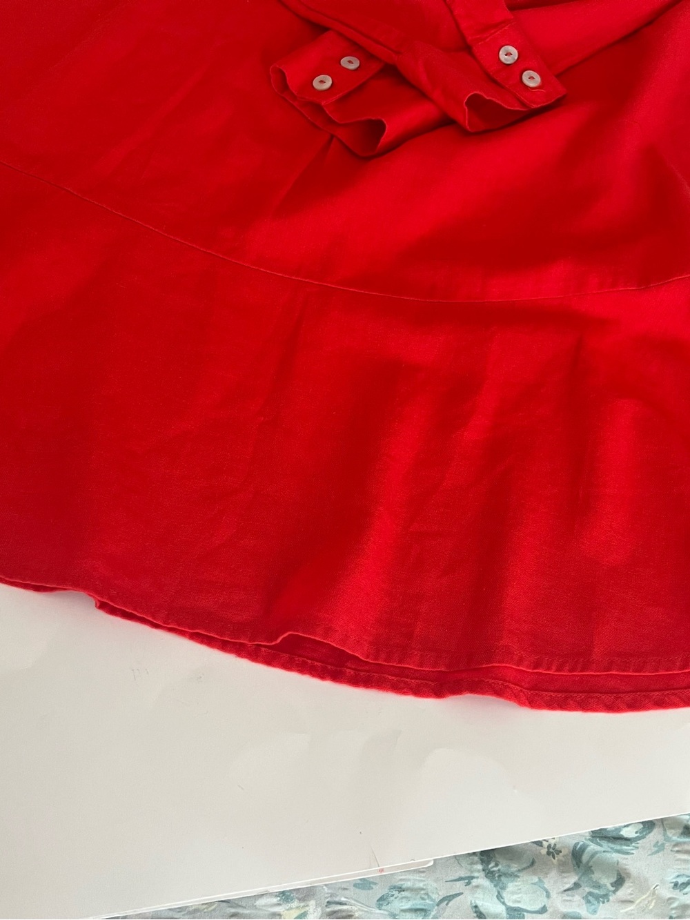 Cynthia Rowley Red Long-Sleeve Shirt Dress NWOT Size Large - Picture 6 of 10